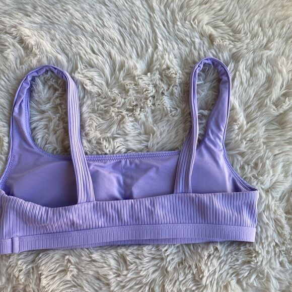Madewell Purple Rib Textured Leah Bikini Top Medium - Picture 5 of 6